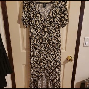 Target High Low Black Floral Midi Dress